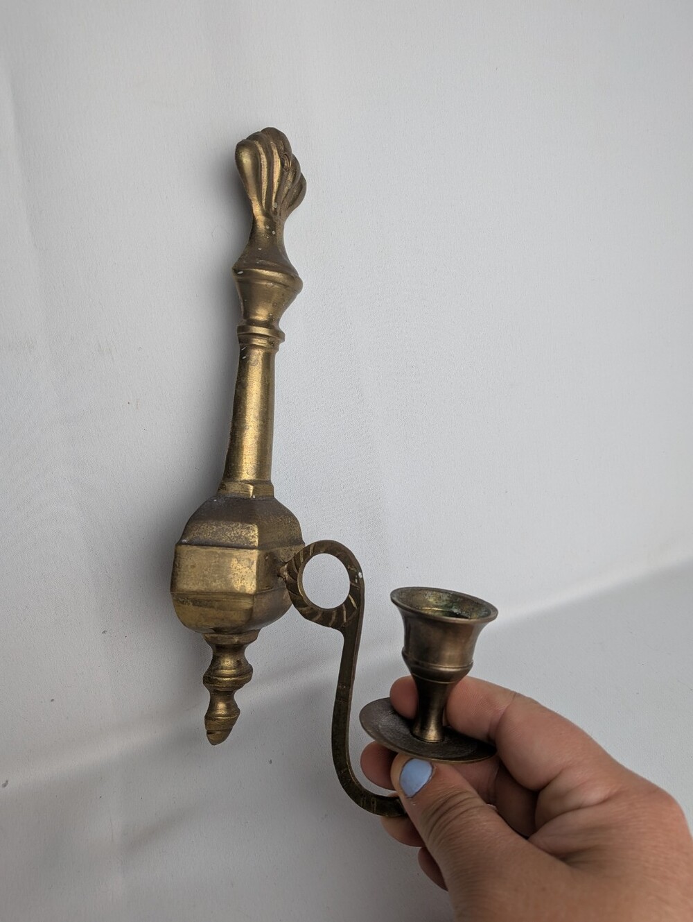 VINTAGE Brass Wall Candle Holder